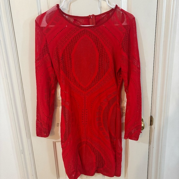 red bodycon fishnet dress one size - Picture 2 of 3